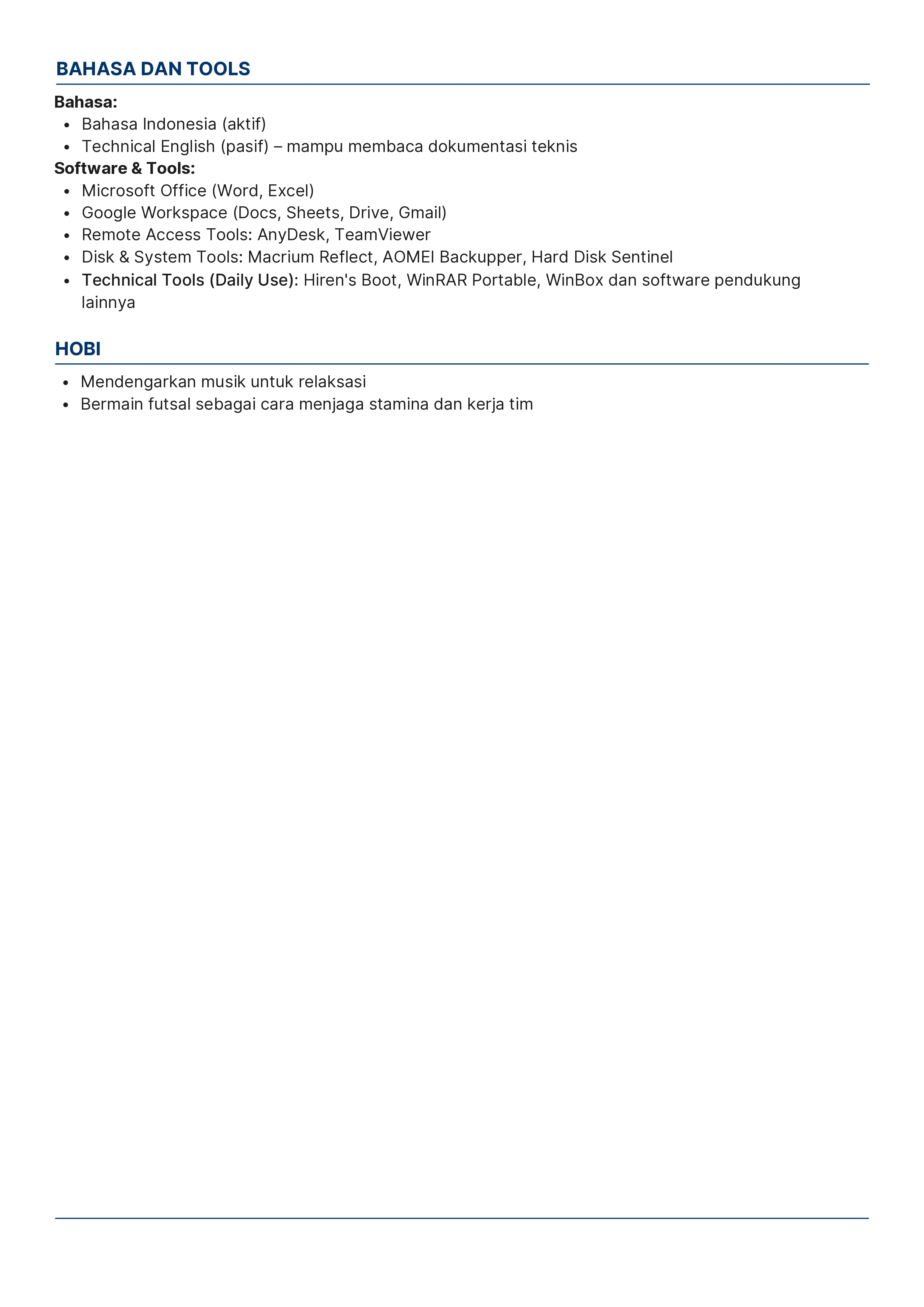 CV Page 2